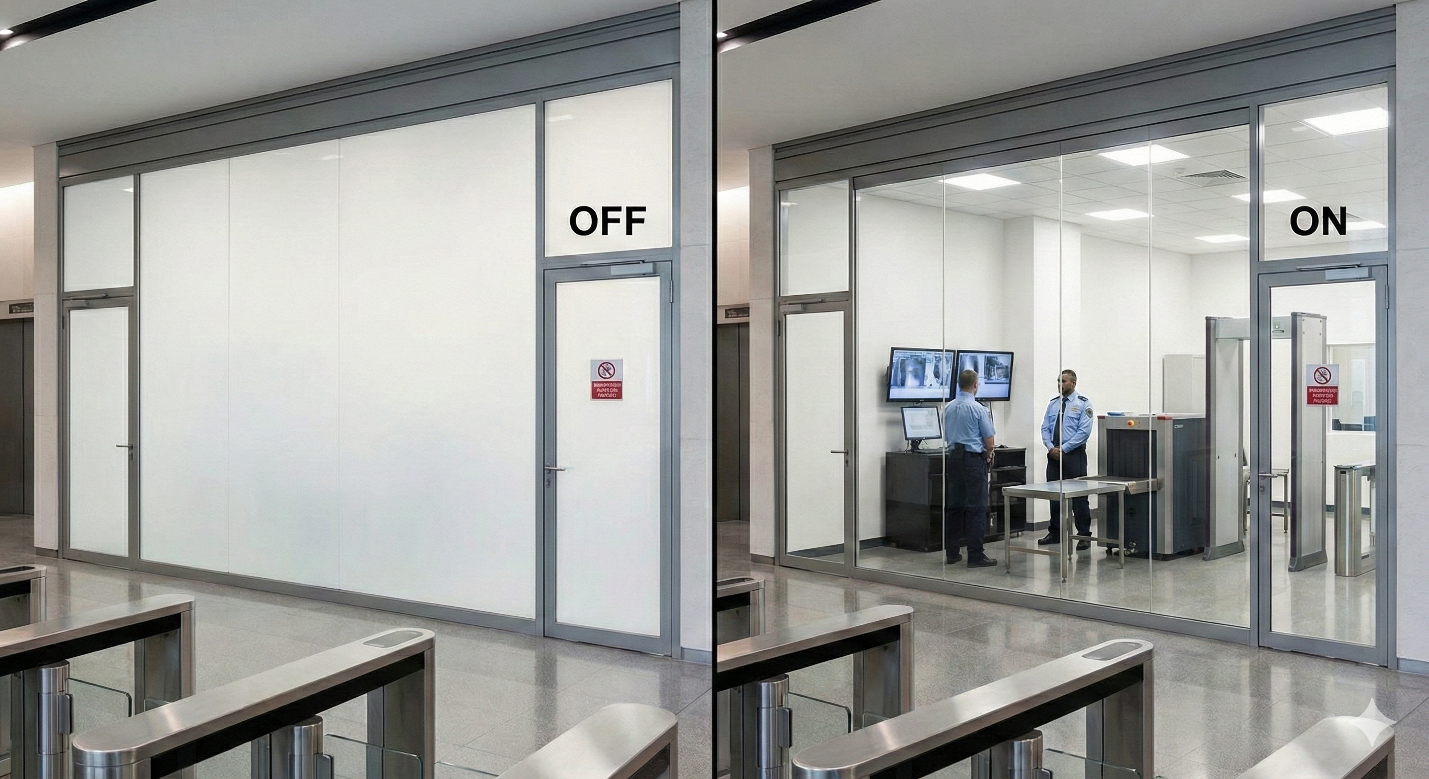 Security Checkpoint Glass